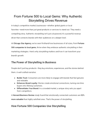 From Fortune 500 to Local Gems_ Why Authentic Storytelling Drives Revenue
