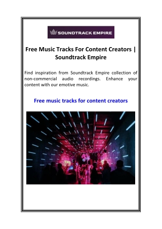 Free Music Tracks For Content Creators  Soundtrack Empire