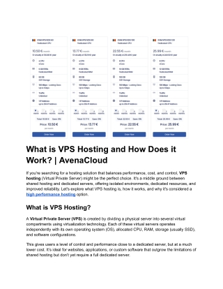what is vps hosting and how does it work