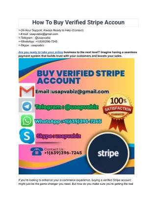 How To Buy Verified Stripe Accoun