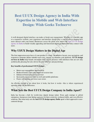 best ui ux design agency in india with expertise