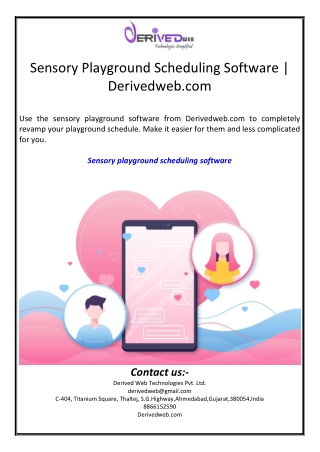 sensory playground scheduling software derivedweb