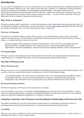 Unlocking Connections: How Writeacon.com Revolutionizes Relationships with Priso