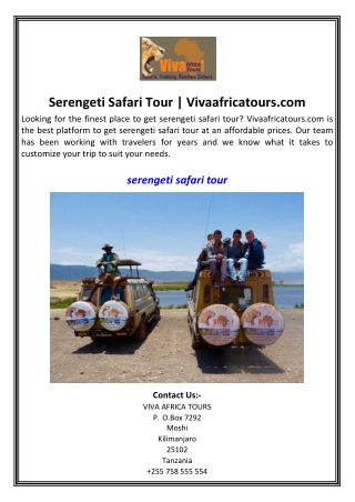 Serengeti Safari Tour  Vivaafricatours.com