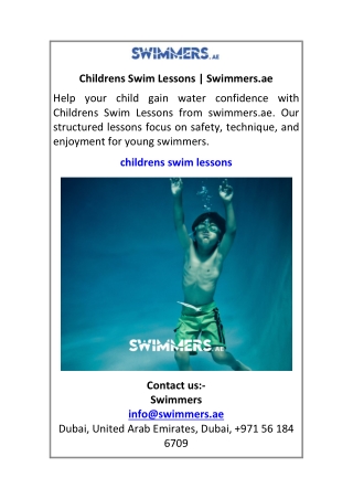 Childrens Swim Lessons Swimmers.ae