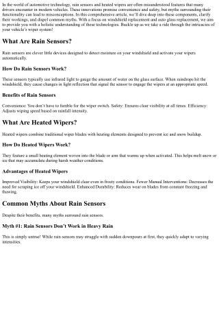 in the world of automotive technology rain
