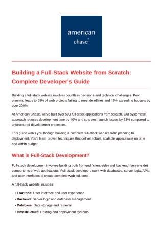 building a full stack website from scratch