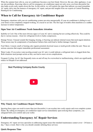 When to Call for Emergency Air Conditioner Repair