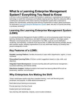 What Is a Learning Enterprise Management System Everything You Need to Know