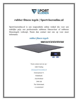 rubber fitness tegels  Sportvloeronline.nl