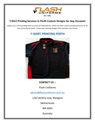 T-Shirt Printing Services in Perth Custom Designs for Any Occasion