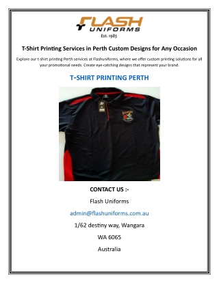 T-Shirt Printing Services in Perth Custom Designs for Any Occasion