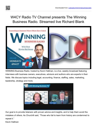 Winning business radio guest Richard Blank Costa Ricas Call Center