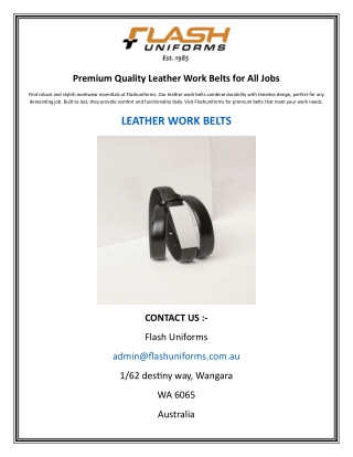 Premium Quality Leather Work Belts for All Jobs