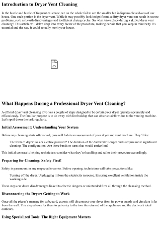 What Happens During a Professional Dryer Vent Cleaning?
