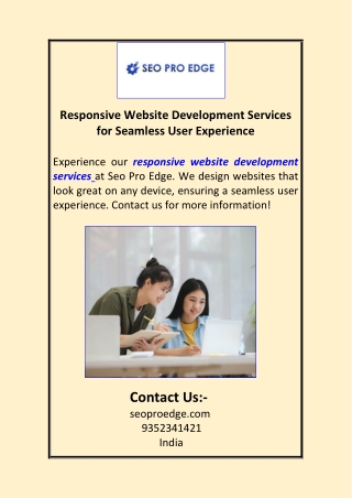 responsive website development services