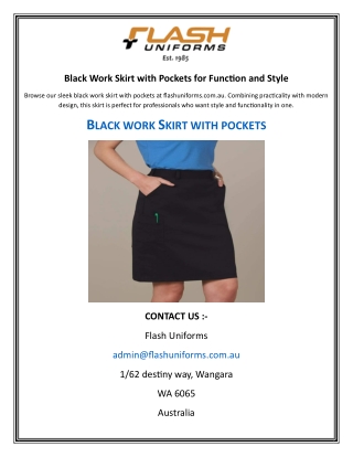 Black Work Skirt with Pockets for Function and Style
