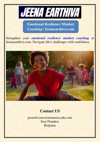 Emotional Resilience Mindset Coaching | Jeenaearthiva.com