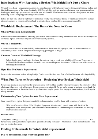 introduction why replacing a broken windshield