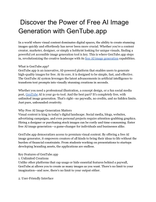 discover the power of free ai image generation