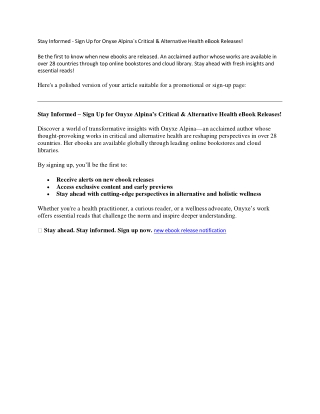 new ebook release notification