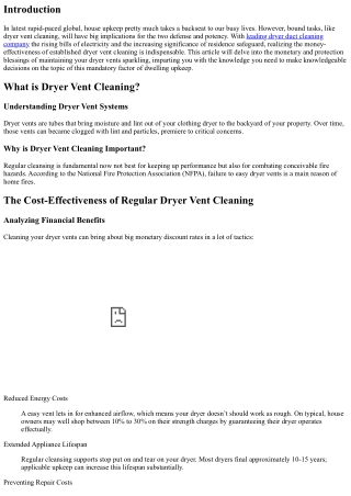 The Cost-Effectiveness of Regular Dryer Vent Cleaning