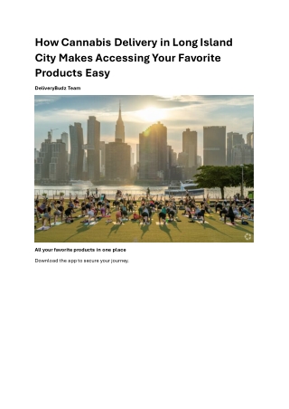 Cannabis Delivery in Long Island City