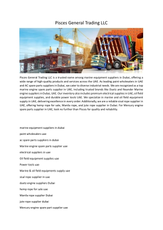 Neander Marine engine suppliers Dubai , uae