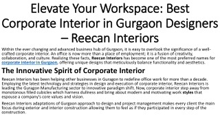 Corporate Interior in Gurgaon That Inspire: Reecan Interiors