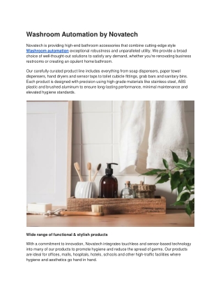 washroom automation by novatech novatech