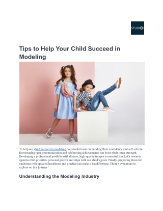Tips to Help Your Child Succeed in Modeling