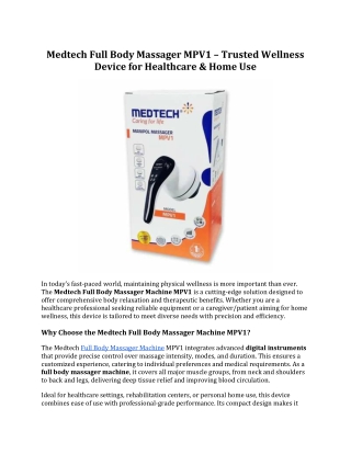 medtech full body massager mpv1 trusted wellness