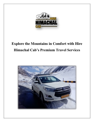 taxi service in himachal pradesh