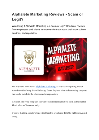 Is Alphalete Marketing a Pyramid Scheme or Legit?