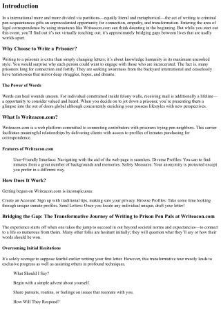 Bridging the Gap: The Transformative Journey of Writing to Prison Pen Pals at Wr