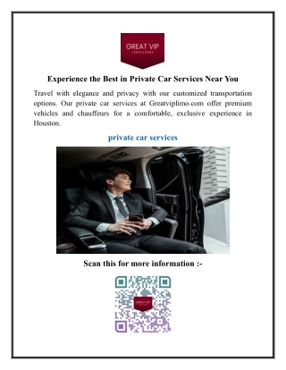 Experience the Best in Private Car Services Near You