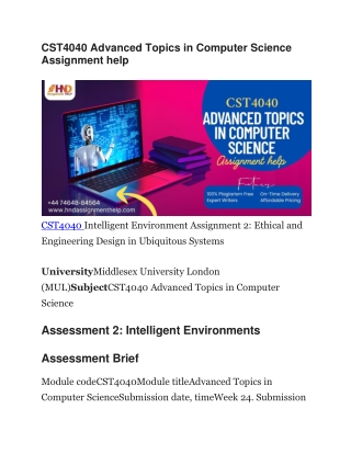 cst4040 advanced topics in computer science