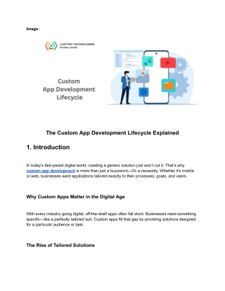 Custom App Development Lifecycle Explained