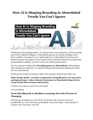 How AI is Shaping Branding in Ahmedabad Trends You Cant Ignore