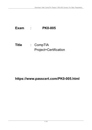 PK0-005 CompTIA Project Certification Dumps 2025