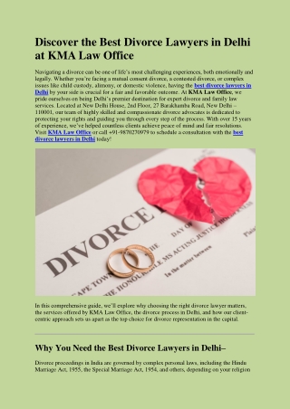 Best Divorce Lawyers in Delhi