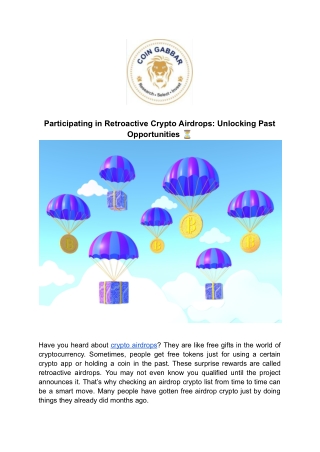 Participating in Retroactive Crypto Airdrops_ Unlocking Past Opportunities ⏳