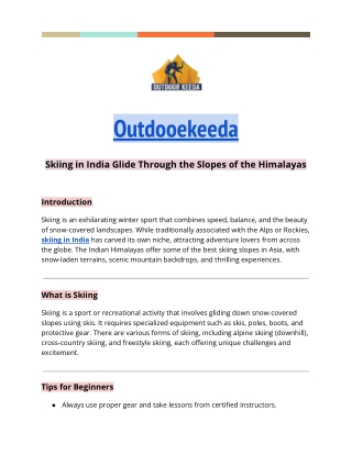 Skiing in India Glide Through the Slopes of the Himalayas