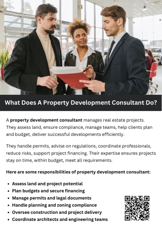 what does a property development consultant do