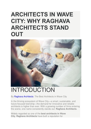 architects in wave city why raghava architects