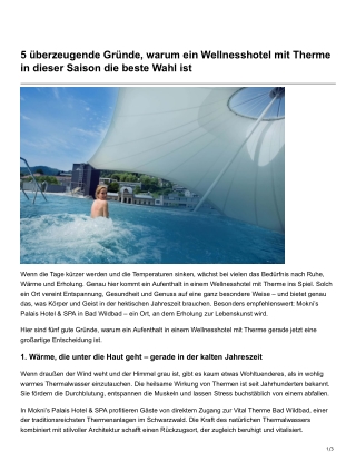 5 überzeugende Gründe warum ein Wellnesshotel mit Therme in dieser Saison die beste Wahlist