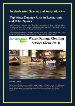 Top Water Damage Risks in Restaurants and Retail Spaces