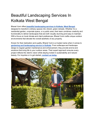 Beautiful Landscaping Services In Kolkata West Bengal