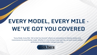 Every Model, Every Mile – We’ve Got You Covered