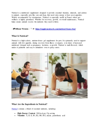 nutrical is a nutritional supplement designed